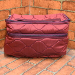 Double decker Vanity pouch (Dusty Rose Red)