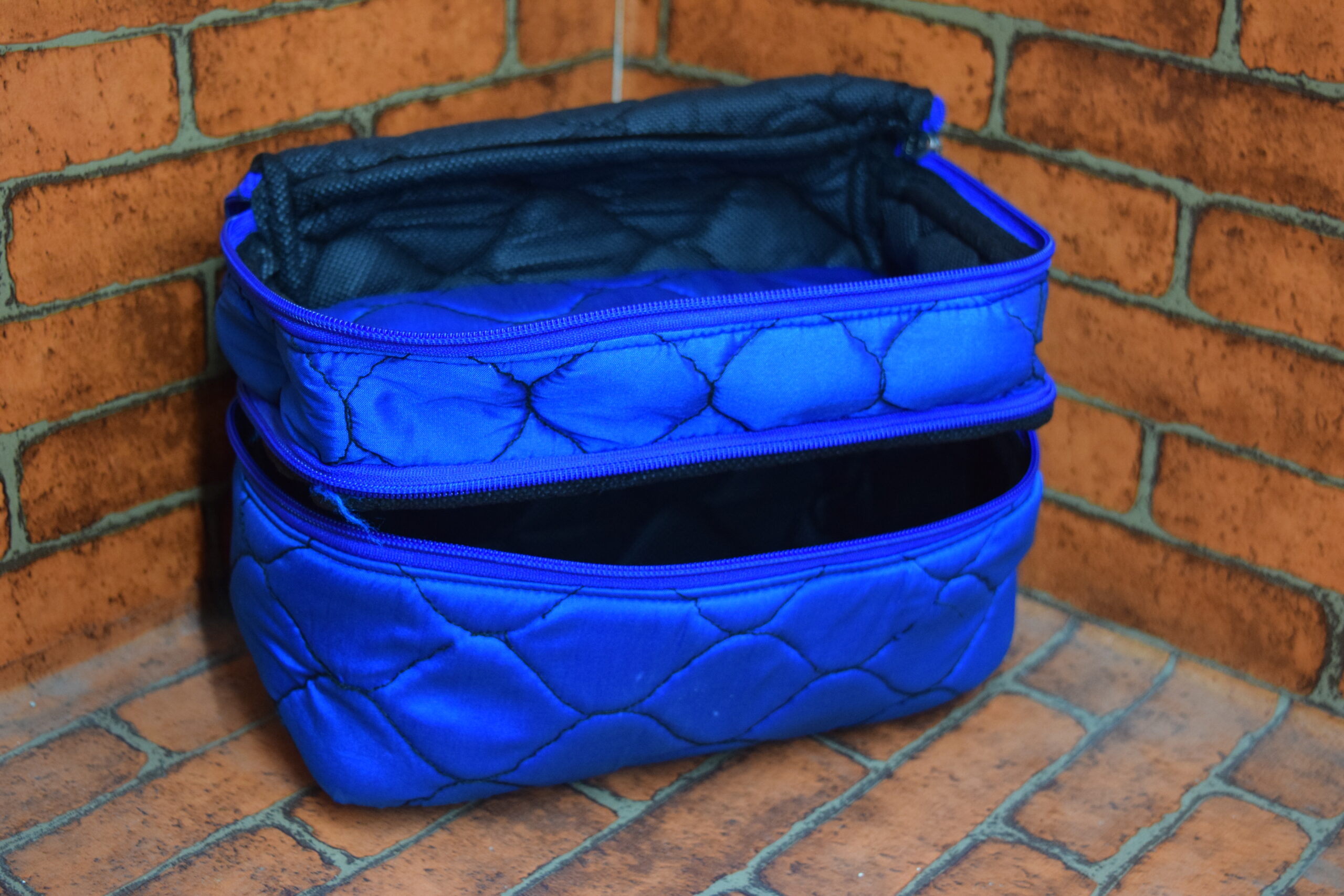 Double decker Vanity pouch (Indigo Blue) - Image 2